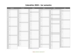 calendrier annuel 2024 semestre