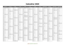 calendrier annuel 2024 vierge