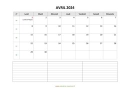 calendrier avril 2024 modele 07