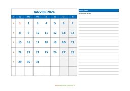 calendrier janvier 2024 modele 06
