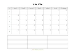 calendrier juin 2024 modele 07