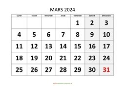 calendrier mars 2024 modele 01