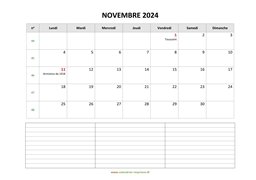 calendrier novembre 2024 modele 07