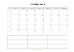 calendrier octobre 2024 modele 07