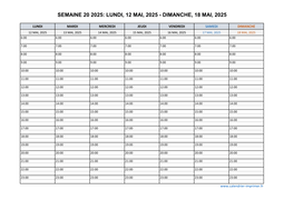 semaine 20 2025 dates et calendrier