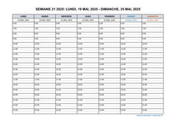 semaine 21 2025 dates et calendrier