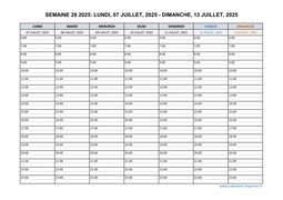 semaine 28 2025 dates et calendrier
