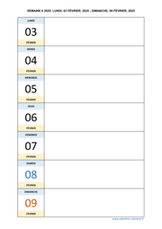 semaine 6 2025 dates et calendrier