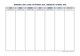 semaine 9 2025 dates et calendrier