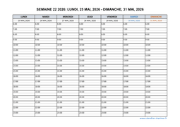 semaine 22 2026 dates et calendrier