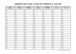 semaine 25 2026 dates et calendrier