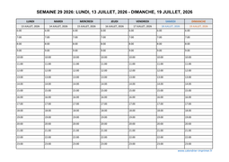 semaine 29 2026 dates et calendrier