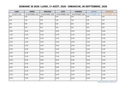 semaine 36 2026 dates et calendrier