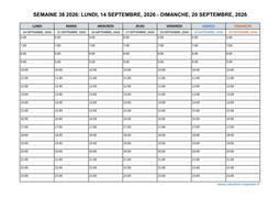 semaine 38 2026 dates et calendrier