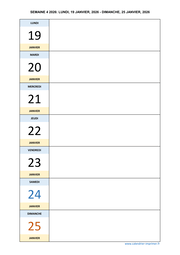 semaine 4 2026 dates et calendrier