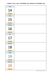 semaine 51 2026 dates et calendrier