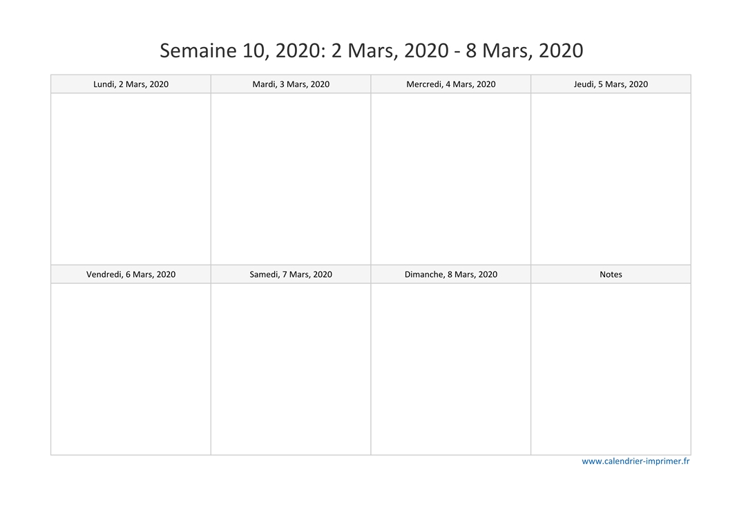 Semaine 10 2020 Semaine 10 2020