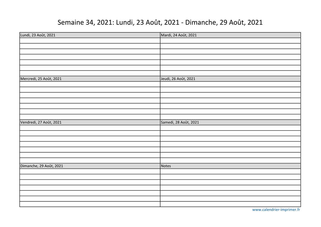 Semaine 34 2021