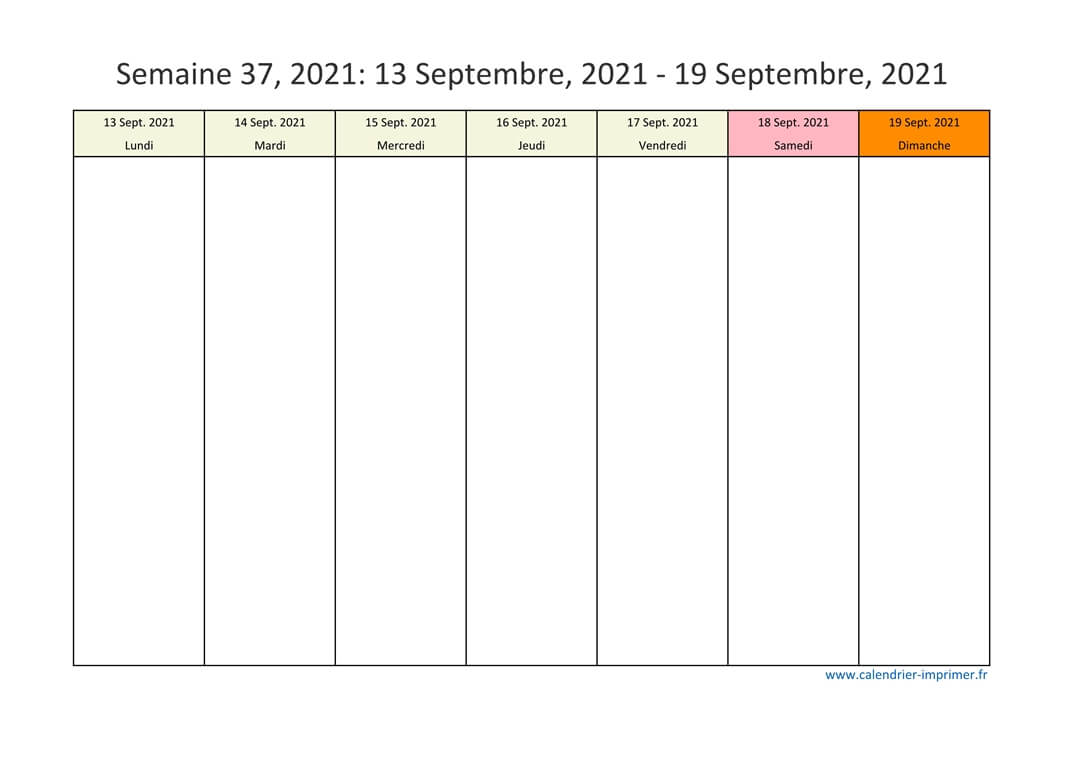 Semaine 37 Calendrier 2023 Semaine 37 2021