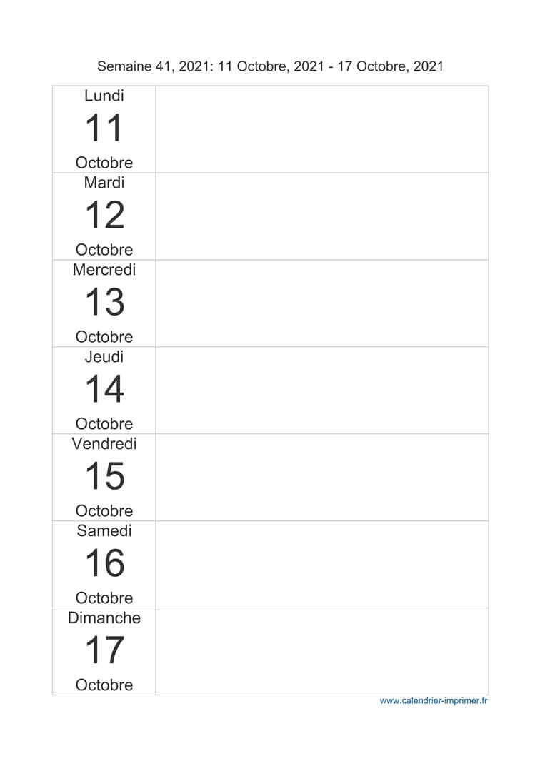 Semaine 41 Calendrier 2023 Semaine 41 2021