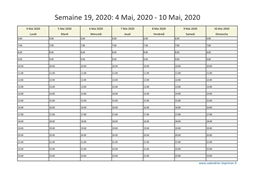 semaine 19 2020 calendrier 2020 excel