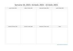Semaine 33 2021