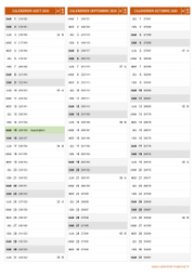 Calendrier pour les mois de Août à Octobre 2020 portrait 2