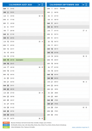 Calendrier scolaire pour Août et Septembre 2020 portrait 2