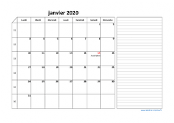 Calendrier août 2020 modele 06