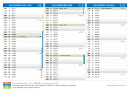Calendrier scolaire pour Avril à Juin 2020 paysage 2