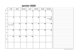 Calendrier avril 2020 modele 06