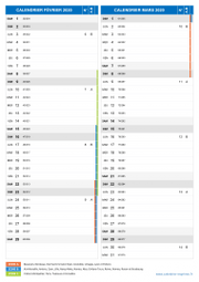 Calendrier scolaire pour Février et Mars 2020 portrait 2