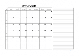 Calendrier février 2020 modele 06