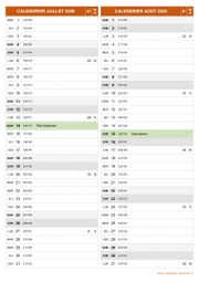 Calendrier pour les mois de Juillet et Août 2020 portrait 2
