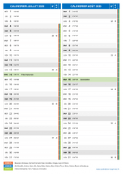 Calendrier scolaire pour Juillet et Août 2020 portrait 2