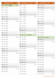 Calendrier pour les mois de Juin à Août 2020 portrait 2