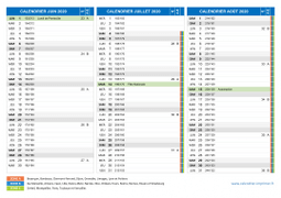 Calendrier scolaire pour Juin à Août 2020 paysage 2