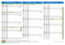 Calendrier scolaire pour Mai à Juillet 2020 paysage 2
