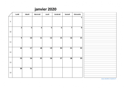 Calendrier mars 2020 modele 06