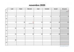 Calendrier novembre 2020 modele 05