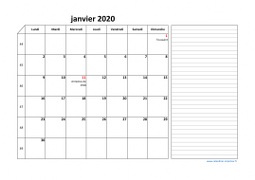 Calendrier novembre 2020 modele 06