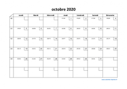 Calendrier octobre 2020 modele 02