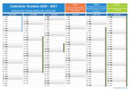 Calendrier scolaire 2020-2021 à imprimer - 2nd semestre