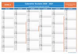 Calendrier scolaire 2020-2021 - Zone A à imprimer - 2nd semestre
