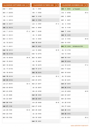 Calendrier pour les mois de Septembre à Novembre 2020 portrait 2
