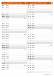 Calendrier pour les mois de Septembre et Octobre 2020 portrait 2