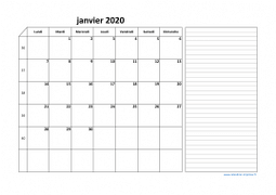 Calendrier septembre 2020 modele 06