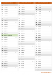 Calendrier pour les mois de Août à Octobre 2021 portrait 2