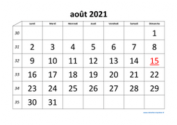 Calendrier août 2021 modele 01