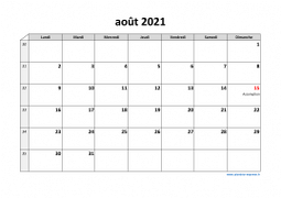 Calendrier août 2021 modele 03